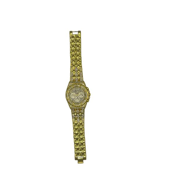 Fashion Gold Tone Rhinestone Analog Watch - Picture 4 of 13